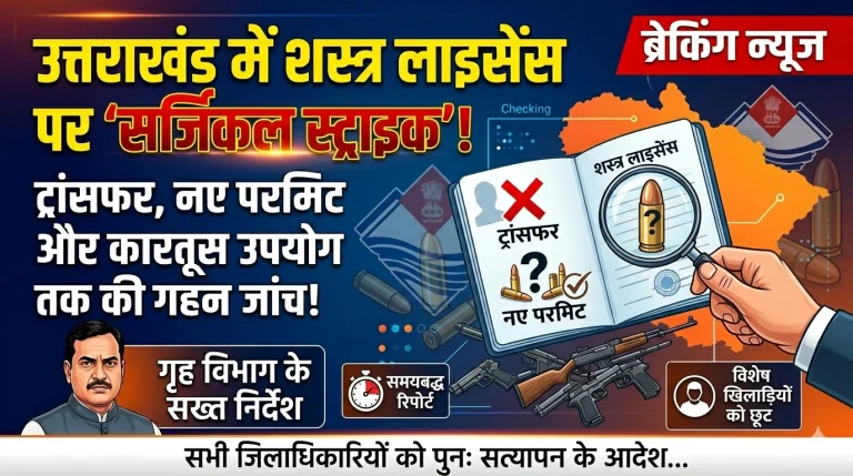 उत्तराखंड में शस्त्र लाइसेंस पर सख्ती: ट्रांसफर, नए परमिट और कारतूस उपयोग तक की होगी गहन जांच