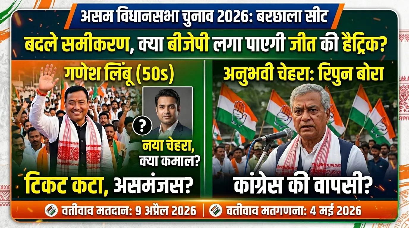 असम विधानसभा चुनाव 2026: बरछाला सीट पर बदले समीकरण, क्या बीजेपी लगा पाएगी जीत की हैट्रिक?