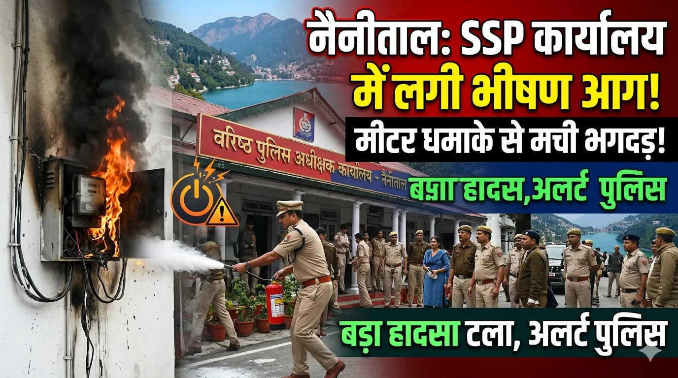 नैनीताल: SSP कार्यालय में लगी आग से मची अफरा-तफरी, बड़ा हादसा टला