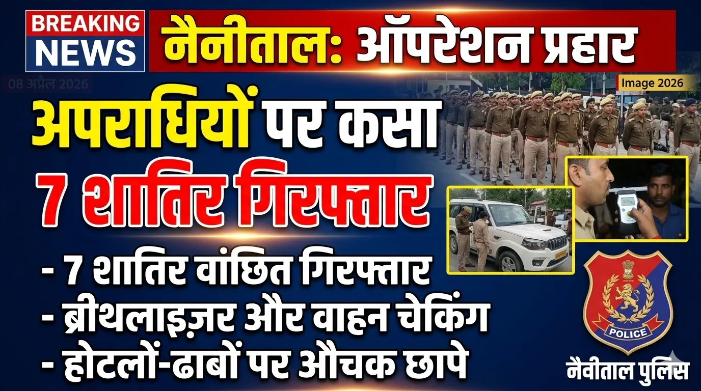 नैनीताल में “ऑपरेशन प्रहार” का असर: अपराधियों पर कसा शिकंजा, 7 शातिर गिरफ्तार