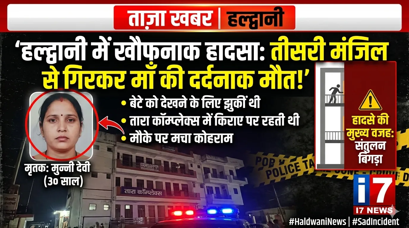 तीसरी मंजिल से गिरकर महिला की दर्दनाक मौत, बच्चे को देखने के दौरान हुआ हादसा