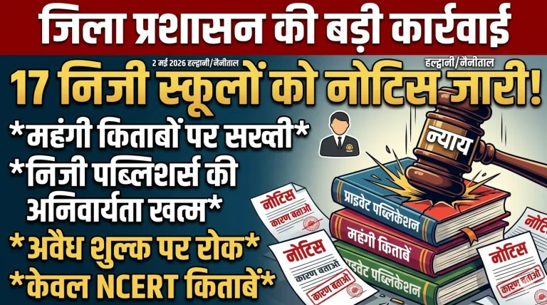 बड़ी कार्रवाई: हल्द्वानी-नैनीताल के 17 स्कूलों को नोटिस, महंगी किताबों और अवैध फीस पर जिला प्रशासन का डंडा
