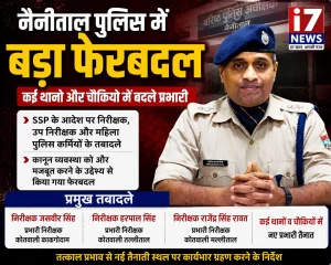 नैनीताल पुलिस में बड़ा फेरबदल, कई थानों और चौकियों में बदले प्रभारी