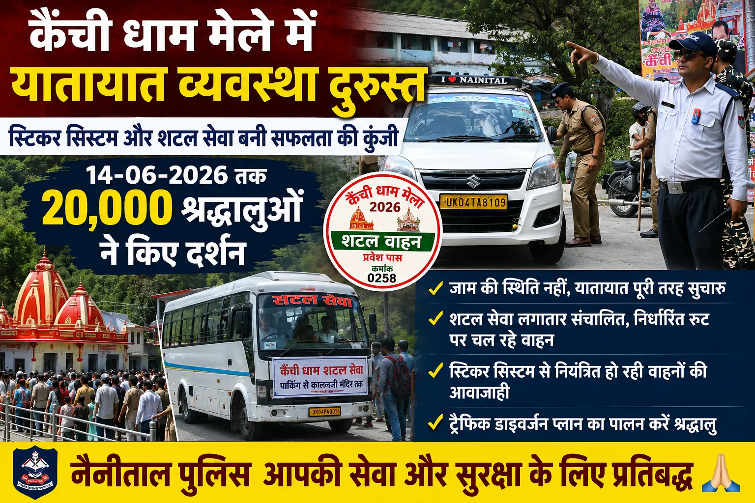 कैंची धाम मेले में उमड़ा आस्था का सैलाब, 20 हजार श्रद्धालुओं ने किए दर्शन