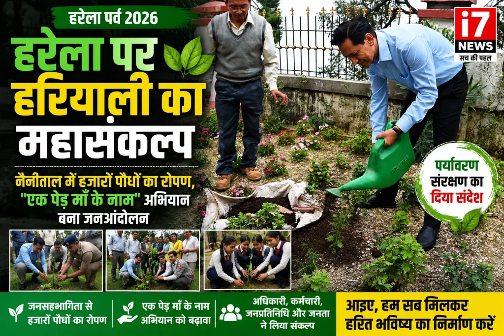 हरेला पर हरियाली का महासंकल्प: नैनीताल में हजारों पौधों का रोपण एक पेड़ माँ के नाम अभियान बना जनआंदोलन