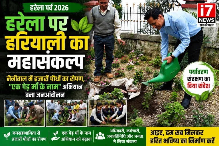 हरेला पर हरियाली का महासंकल्प: नैनीताल में हजारों पौधों का रोपण एक पेड़ माँ के नाम अभियान बना जनआंदोलन