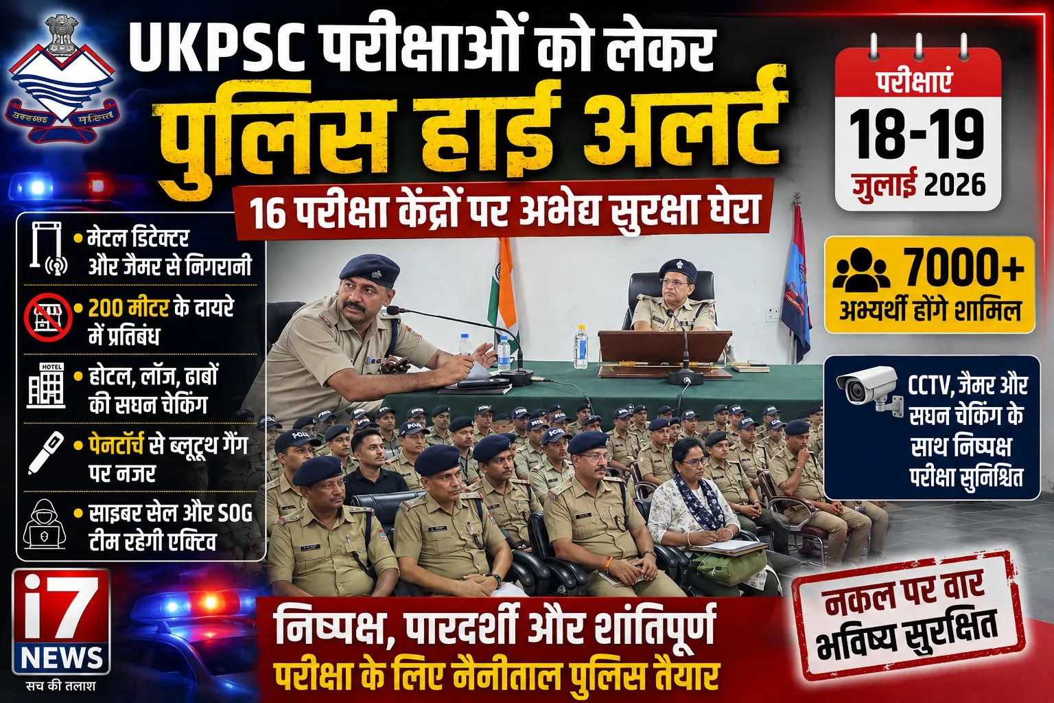 UKPSC परीक्षाओं को लेकर नैनीताल पुलिस हाई अलर्ट, 16 परीक्षा केंद्रों पर अभेद्य सुरक्षा घेरा, 7 हजार से अधिक अभ्यर्थी देंगे परीक्षा