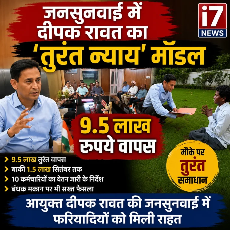 जनसुनवाई में आयुक्त दीपक रावत का तुरंत न्याय मॉडल महिला को दिलाए 9.5 लाख रुपये वापस